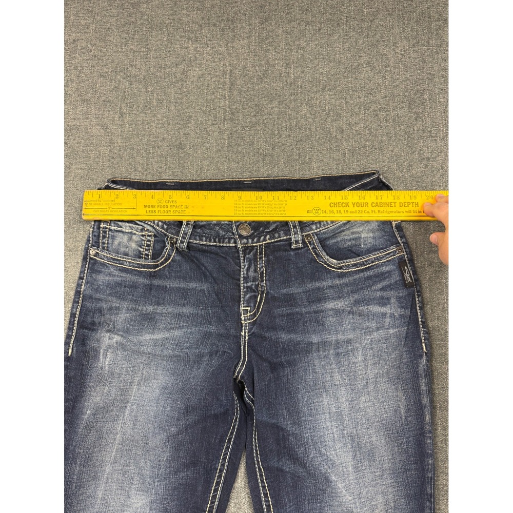 Silver Jeans Co Suki Straight Dark Wash Denim W93413SDI349 Size 14 L30 - Picture 2 of 7